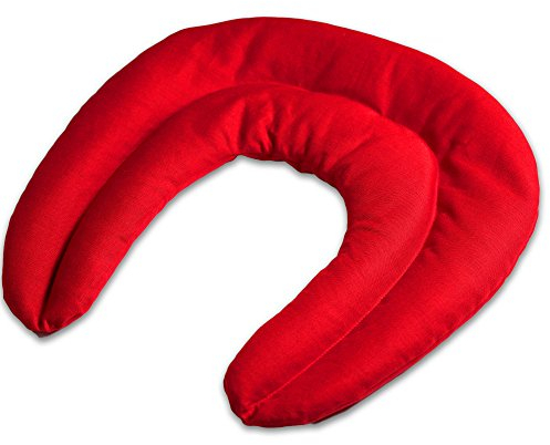 Johanniskern Körner-Nackenhörnchen mit Kammern Bio Stoff rot - Nackenkissen - Wärmekissen für Nacken