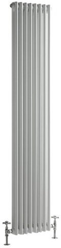 Milano Windsor White Cast Iron Style Vertical Double Column Radiator - 1800mm x 380mm