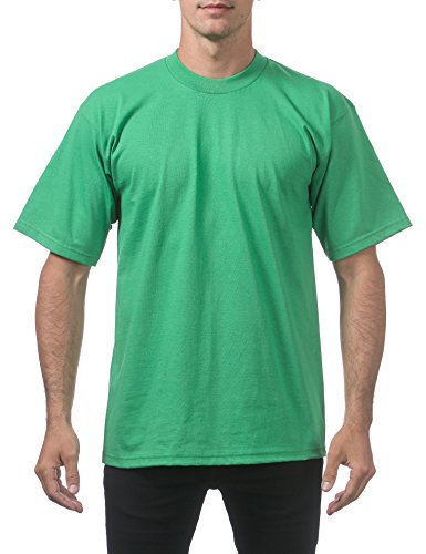 Pro Club Men's Adult Heavyweight Cotton Short Sleeve Crew Neck T-Shirt, Kelly Green, XXL