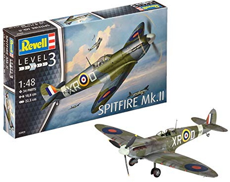 Revell 03959 Modellbausatz Spitfire Mk.II im Maßstab 1:48, Level 3