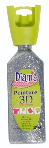 Peinture Diam's 3D 37 ml - Pailleté - Argenté - Diam's