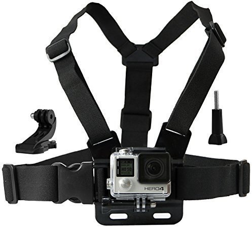 CLANMOU Brustgurt mit J-Haken-Halterung, Aluminium-Rändelschraube, kompatibel mit GoPro Hero 7, 6, 5, 4, 3 Action-Kameras
