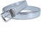 YEHMAN Klassischer 3 cm breiter Gürtel aus Rindspaltleder, verstellbar, silberfarbene Dornschließe 120 cm, silber, 120 cm