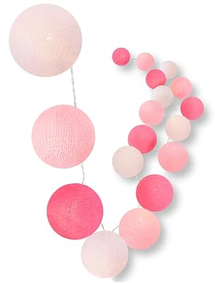 CREATIVECOTTON LED Lichterkette mit Cotton Balls inkl. Timer und Dimmer (20 Kugeln, Fairytale)