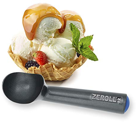 Zeroll 1012-ZT Zerolon Hardcoat Anodized Commercial Ice Cream Scoop with Unique Liquid, Aluminum, 3 Ounces, Black