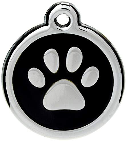 Red Dingo Halsbandanhänger für Hunde, Hundepfote Schwarz 30 mm