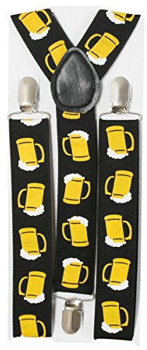 Chope avec bretelles noir de petites bière cruches, forme de Y