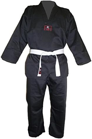 Budodrake Taekwondo Anzug Black/komplett schwarz (140)