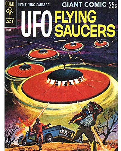 Wee Blue Coo Comicbuch-Cover, Ufo fliegende Untertassen, Alien, Sci-Fi-Kunstdruck, Poster, Wanddekoration, 30,5 x 40,6 cm, ungerahmtes Papier