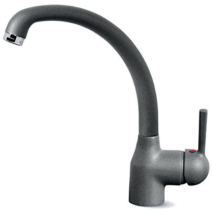Elleci Mix Po Miscelatore Monocomando con Canna Girevole, Titanium 73, 21.5x10x26.5 cm