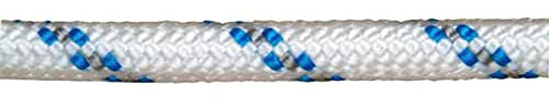 Cuerda Poliester Trenzada Blanco/Azul 8 mm. Bobina 200 m.