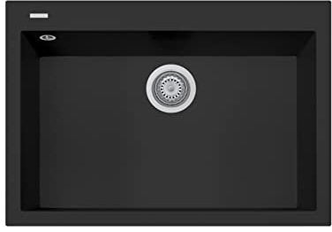 Lavello in quarzo da cucina incasso PLADOS Roxana vasca singola 76cm - Nero Matt
