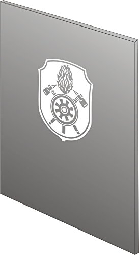 blattwerk-design Feuerwehr Bayern - Wappen, Glasdekorfolie, Fensterfolie, Größe ca. 450 mm x 350 mm, Farbe Silberfein-matt