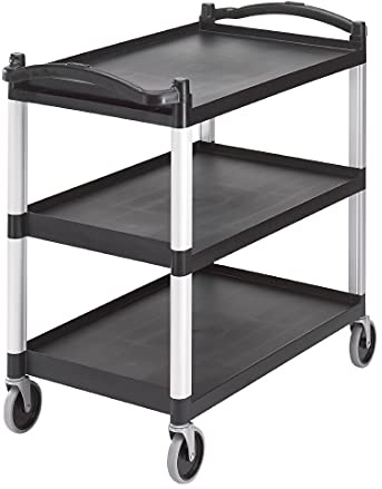 Cambro Mehrzweckwagen mit drei Ablagen BC340KD110, Schwarz, Material: Polypropylen und Aluminium, Größe: 950 (H) x 1015 (B) x 540 (T) mm, CT400