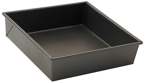 Winco HSCP-0808 Square Non-Stick Cake Pan, 18 12-Inch, Aluminized Steel, Black