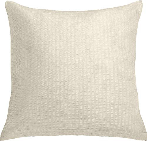 Erwin Müller Kuschelkissenbezug Edel-Seersucker Uni Serie Wertingen - für die warme Jahreszeit, temperaturausgleichend, pflegeleicht, mit Reißverschluss - Creme Größe 40x40 cm