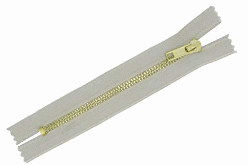 FIM Jeans Reißverschluss Nr.5 Metall Gold, Reißverschlüsse für Jeans und Hosen 8cm - 20cm, 3 - Hellbeige(307), 10cm