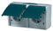 REV Ritter 0510201777 Ocean AP-Steckdose 2-Fach waagrecht, grau/blau