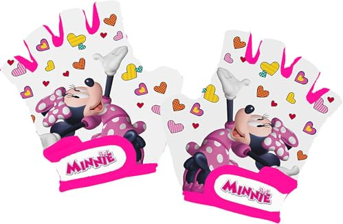 Tataway Guantes De Bicicleta Disney Minnie Mouse para Niñas con Palma Reforzada Y Ajuste De Velcro. Talla XS (de 4 A 8 Años)