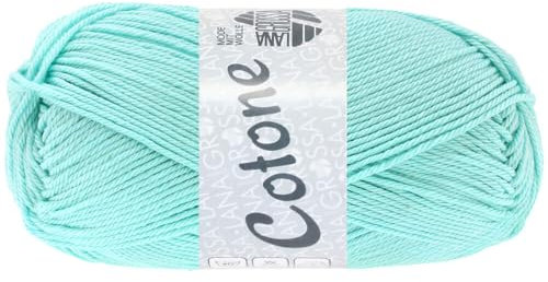 LANA GROSSA Cotone | Baumwollbasicgarn | Handstrickgarn aus 100% Baumwolle | 50g Wolle zum Stricken & Häkeln | 125m Garn FB 35