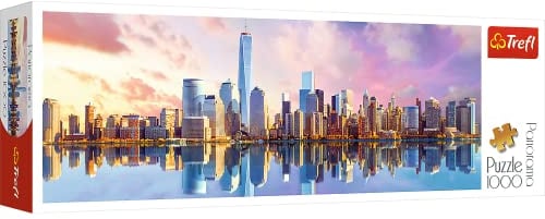 Trefl Manhattan Panorama 1000 Piece Jigsaw Puzzles for Adults & Children Aged 12+ Wide 97cm x 34cm Panoramic New York City Skyline Premium Puzzle