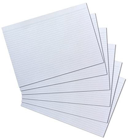 Herlitz Karteikarten, DIN A4, weiß, liniert, 170g/m2, 100 Stück