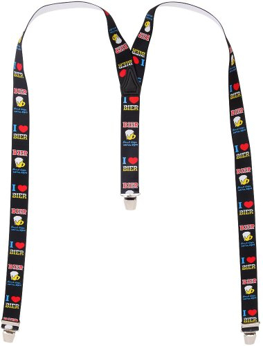 Harrys-Collection Hosenträger mit 3 Clipsen I love Bier!