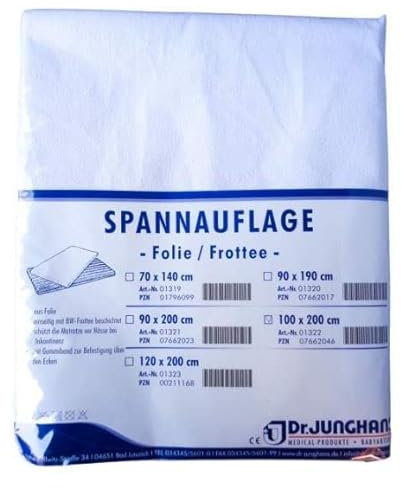 Frottee Spannauflage 100x200 cm m.Folie