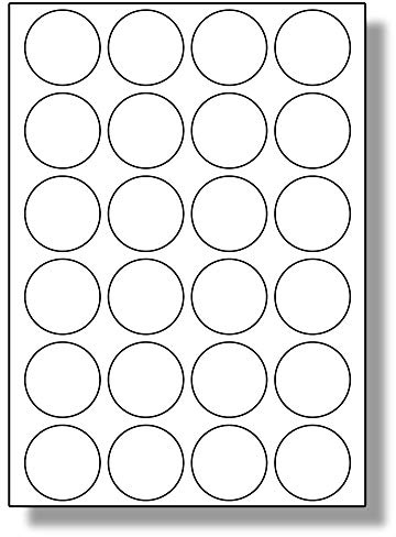 Label Planet® 24 Per Page/Sheet, 5 Sheets (120 Round Sticky Labels), White Blank Matt A4 Circular Circle Price Pricing Stickers, for Laser or Inkjet Printer, UK LP24/45R, 45MM Diameter Circles