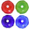 KONG Squeezz Ball/Hundespielzeug, mittelgroß, Grün, Rot, Blau, Lila, 4 Stück
