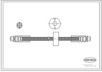 Corteco 19033516 Bremsschlauch vorne | 19033516 Kompatibel mit Allroad C5 (4BH)