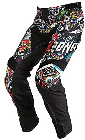 O'NEAL | Motocross-Hose | Enduro Motorrad | strapazierfähige Denierstoffe, mit großer Bewegungsfreiheit, Athletische Passform | Pants Mayhem Crank | Erwachsene | Schwarz Multi | Größe 34