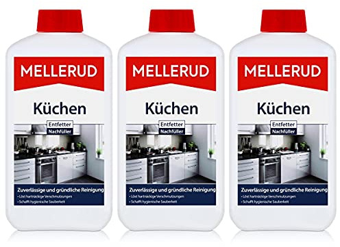 3x Mellerud Küchen Entfetter 1 L Nachfüller - fettfreie und hygienische Sauberkeit