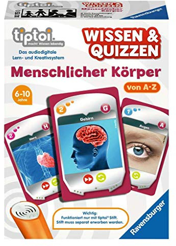 Ravensburger tiptoi 00753 – Jeu de Connaissances & quizz : Corps Humain/recueille des Connaissances précieuses sur Le Corps Humain de A à Z Seul ou Ensemble