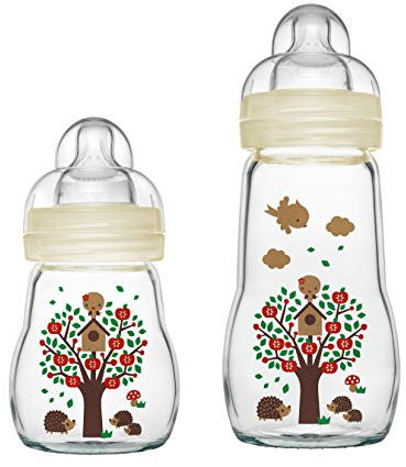 MAM Feel Good Bouteille en verre de 170 ml et 260 ml, neutre