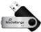 MediaRange USB 2.0 Speicherstick 16GB - Mini USB Flash-Laufwerk mit sicherem Drehkappengehäuse, externe Speichererweiterung mit Lesegeschwindigkeit von bis zu 17 MB/s, Farbe Schwarz