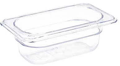 Vogue Plastic 1/9 Gastronorm Container, 65mm, Clear - Food Storage Container Pan - Fridge, Freezer Safe U242