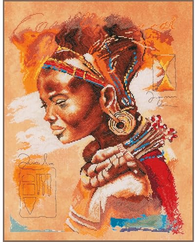 Lanarte Counted Cross Stitch Kit: African Woman, NA, 39 x 49cm