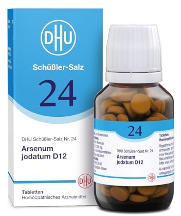 DHU Schüßler-Salz Nr. 24 Arsenum jodatum D12, 200 St. Tabletten | Das Mineralsalz der Atemwege und der Haut – das Original – umweltfreundlich im Arzneiglas