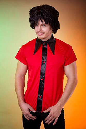 Marco Porta Bowling Hemd Filmstar Kostüm (Large, Rot)