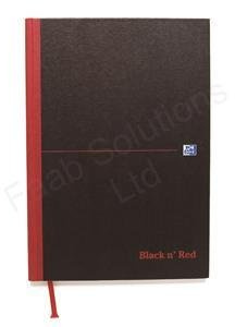 Black n Red Book Casebound 90gsm Plain 192 Pages A4 Ref H64068 [Pack 5]