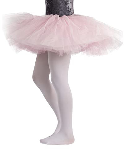 CALZITALY PACK 1/2 Collant Danza Bambina | Calze Ballet Bimba | 40 Den | da 4 a 14 anni | Rosa, Nero, Naturale, Bianco (4 anni, Bianco)