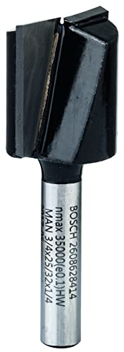 Bosch 1x PRO Nutfräser, gerade, zweischneidig (für Weichholz, Hartholz, Ø 19 mm, Professional Zubehör Handfräse, Kantenfräse)
