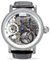 Eichmüller Herren Uhr 8218/01, Mechanisches Skelettuhr, Handaufzug, Edelstahlgehäuse, Mineralglas, 5 Atm, Dezentrale Sekunde, 42 mm, 12 mm, Schwarz, Lederarmband, Schnalle