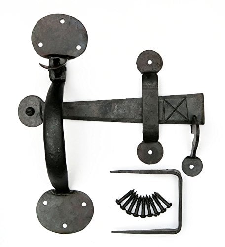 Castelion® 8 Suffolk Thumb Latch : Black Plain Bean Door Latch Forged in Wrought Iron with a Beeswax Finish