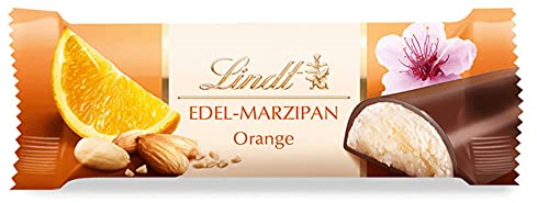 Lindt Schokolade Orangen-Marzipan Riegel | 25 x 50 g Riegel im Thekendisplay | 1250 g | Pures Orangen-Marzipan in feinherber Alpenmilchschokolade | Schokoladen Großpackung | Schokoladengeschenk
