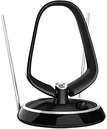 One For All Amplified Indoor Digital TV Aerial - Ready to receive Freeview and Analogue TV Signals within a range of 15 miles - HD Ready - HDTV Antenna – UHF/VHF – black - SV9153