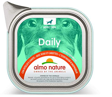 almo nature Daily Nassfutter für Hunde mit Kalb und Karotten-Ohne Gluten 32er Pack (32x100 g)