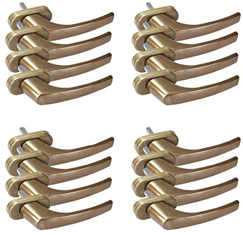 16 x Alu Fenstergriff in Gold F4 - Stiftlänge 30mm