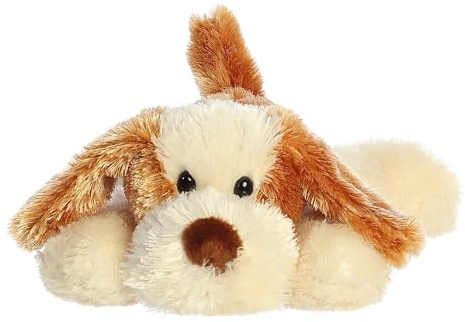 Aurora® Adorable Mini Flopsie™ Scruff™ Stuffed Animal - Mini Companions Ready for Playful Adventures - for Kids All Ages, Toddlers, Adults, and Families - Brown 8 Inches